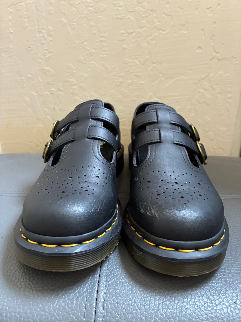 DR MARTENS Mary Jane Black Vegan Double Strap Size 8 - Picture 6 of 12